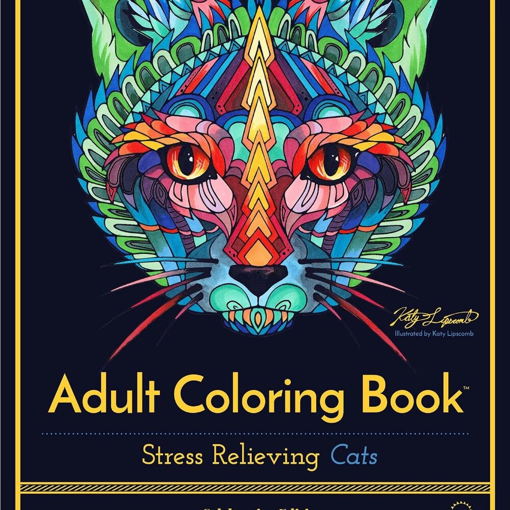 Adult Coloring Book: Stress Relieving Cats (Unique Gifts)